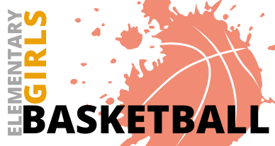 Elementary girls basketball with basketball clipart