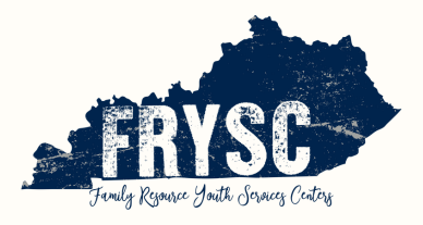 Family Resource Youth Service Center logo, state of Kentucky as background